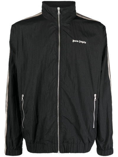 logo-print track jacket in black - Palm Angels® Official