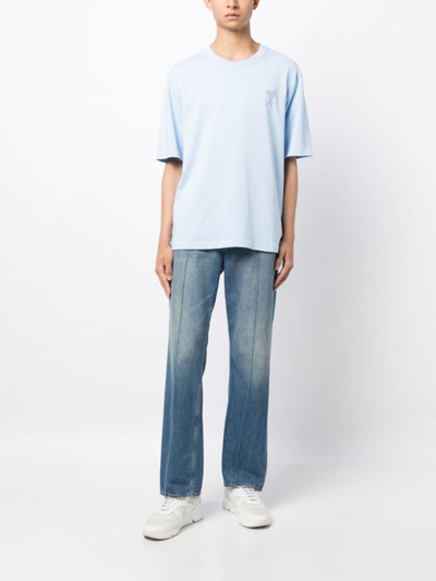 Shop Ami Alexandre Mattiussi Ami De Coeur Cotton T-shirt In Blue