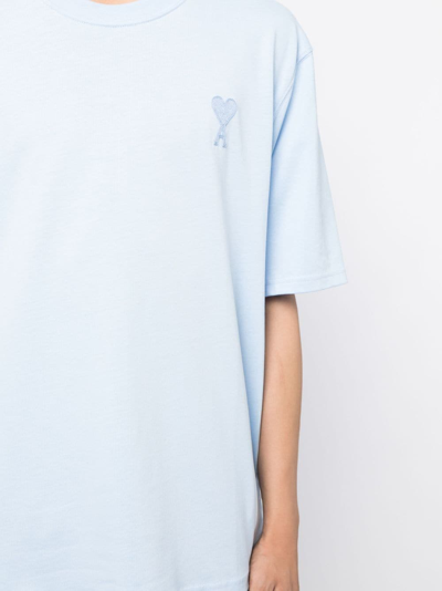 Shop Ami Alexandre Mattiussi Ami De Coeur Cotton T-shirt In Blue
