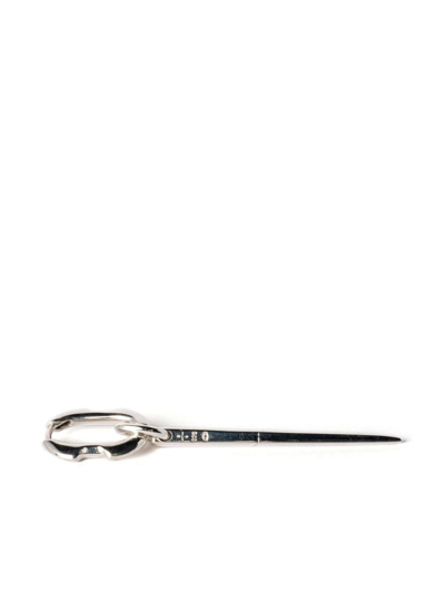 Parts Of Four Deco Huggie Spike Earring In Silver