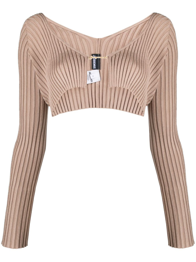 Shop Jacquemus La Maille Pralu Cardigan In Neutrals