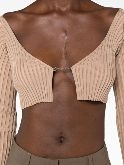 Shop Jacquemus La Maille Pralu Cardigan In Neutrals