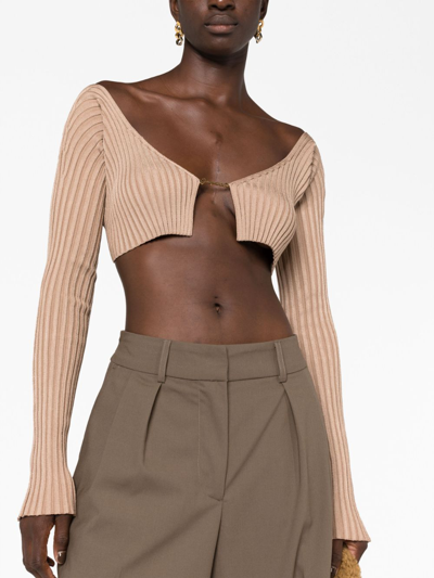 Shop Jacquemus La Maille Pralu Cardigan In Neutrals