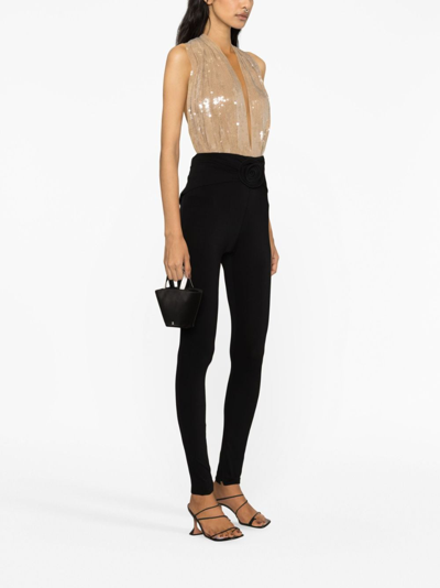 16arlington Vesper Sequin-embellished Bodysuit In Neutrals
