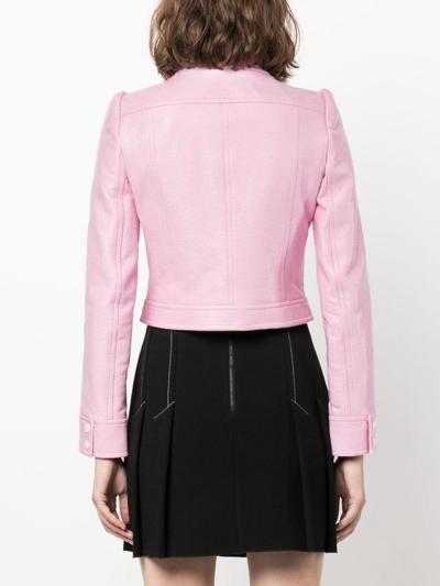 Shop Courrèges Reedition Vinyl Cropped Jacket In Pink