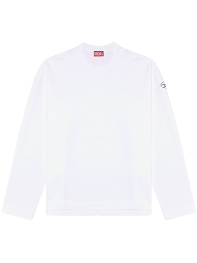 Shop Diesel S-macsis-od Cotton Sweatshirt In White