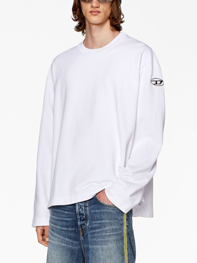 Shop Diesel S-macsis-od Cotton Sweatshirt In White