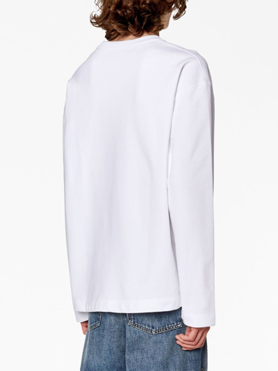 Shop Diesel S-macsis-od Cotton Sweatshirt In White