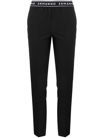 Shop Ermanno Firenze Logo-waistband Track Pants In Black