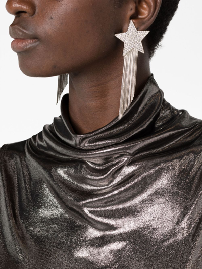 Blumarine Metallic Cut-out Gown In Grey