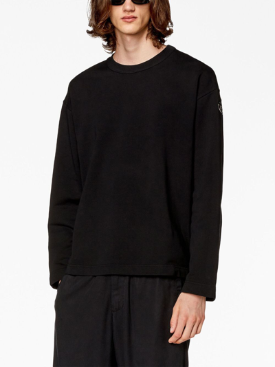Shop Diesel S-macsis-od Cotton Sweatshirt In Black