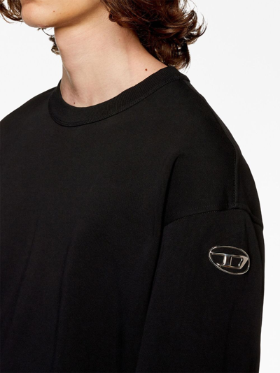 Shop Diesel S-macsis-od Cotton Sweatshirt In Black
