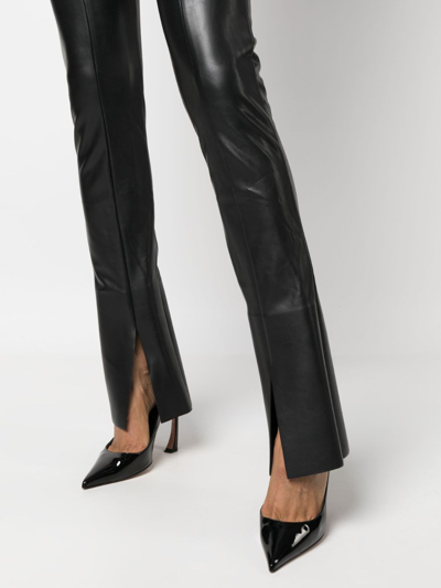 Shop Norma Kamali Faux-leather Skinny Trousers In Black