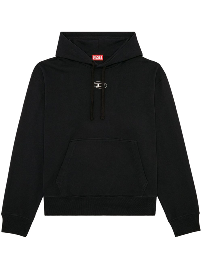 Diesel Relaxed Fit Hoodie With Classic Hood And Kangaroo Pocket In Black