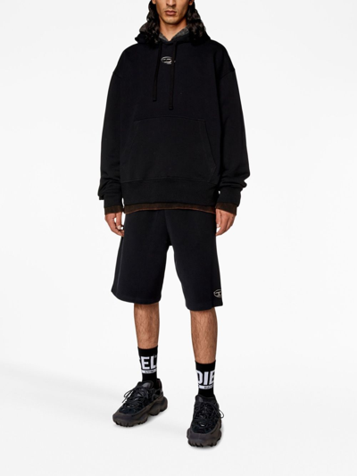 Diesel Relaxed Fit Hoodie With Classic Hood And Kangaroo Pocket In Black