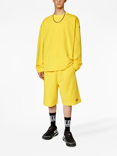Shop Diesel S-macsis-od Cotton Sweatshirt In Yellow
