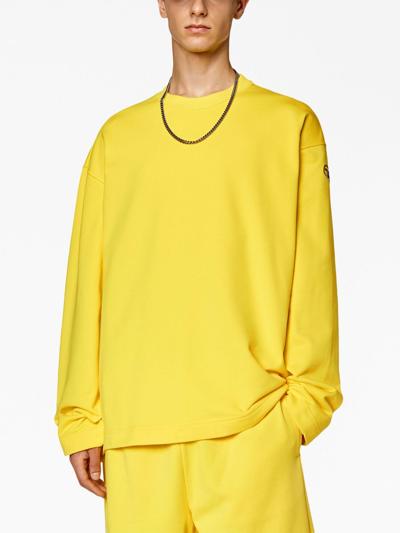 Shop Diesel S-macsis-od Cotton Sweatshirt In Yellow