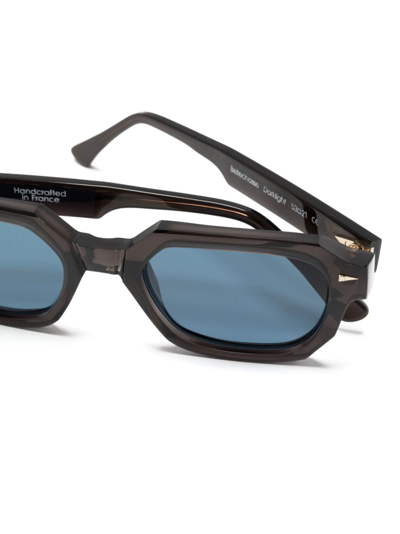 Shop Ahlem Bellechasse Rectangle-frame Sunglasses In Black