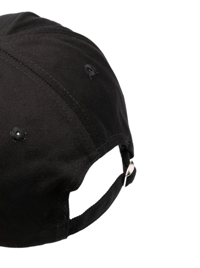 Shop Arte Cedric Heart-patch Cotton Cap In Black