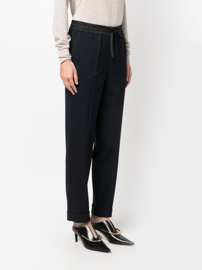 P.a.r.o.s.h Mid-rise Straight-leg Trousers In Blue