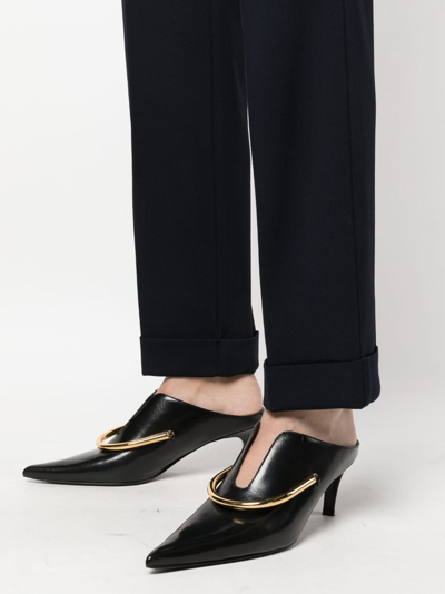 P.a.r.o.s.h Mid-rise Straight-leg Trousers In Blue