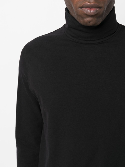 Shop Circolo 1901 Roll-neck Cotton T-shirt In Black