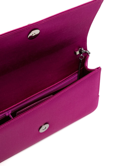 Shop Manolo Blahnik Gothisi Crystal-embellished Clutch Bag In Pink