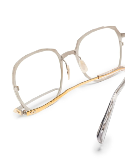 Shop Masahiromaruyama Polished Square-frame Glasses In Gold