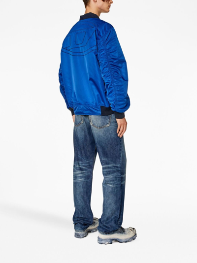 Diesel J-mattan Reversible Bomber Jacket In Blue
