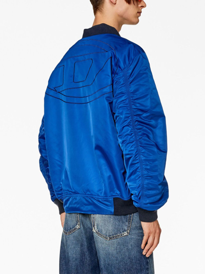 Shop Diesel J-mattan Padded Bomber Jacket In Blue