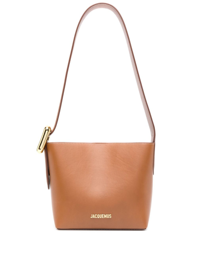 Shop Jacquemus Le Petit Regalo Shoulder Bag In Brown