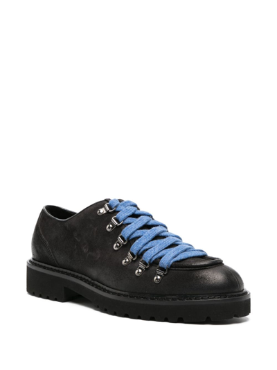Doucal's Calf Suede Lace-up Shoes In Black