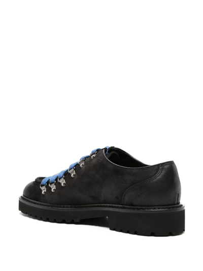 Doucal's Calf Suede Lace-up Shoes In Black