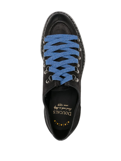 Doucal's Calf Suede Lace-up Shoes In Black