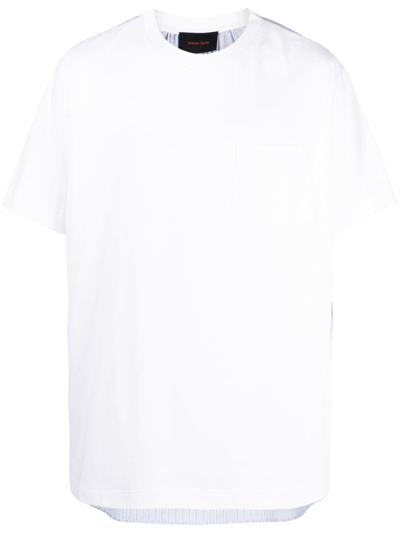Shop Simone Rocha Panelled Cotton T-shirt In White