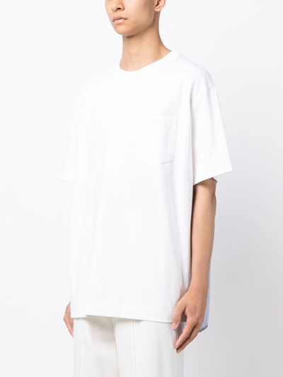 Shop Simone Rocha Panelled Cotton T-shirt In White