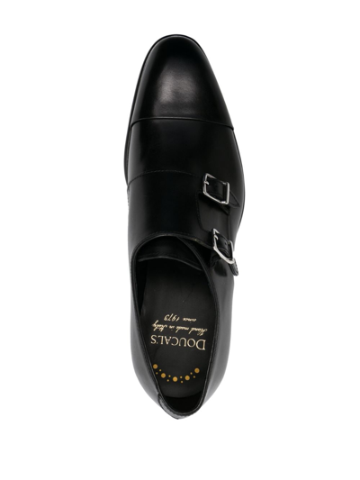 Doucal's Double-strap Leather Monk Shoes In Black