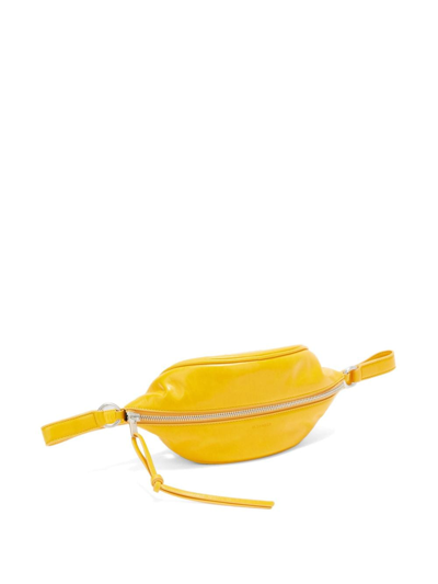 Jil Sander Zippe Leather Shoulder Bag In Yellow