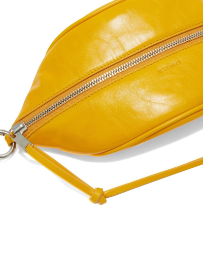 Jil Sander Zippe Leather Shoulder Bag In Yellow