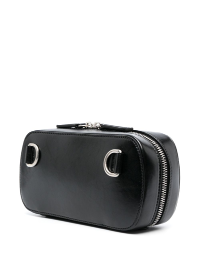 Shop Jil Sander Logo-debossed Leather Belt Bag In Black