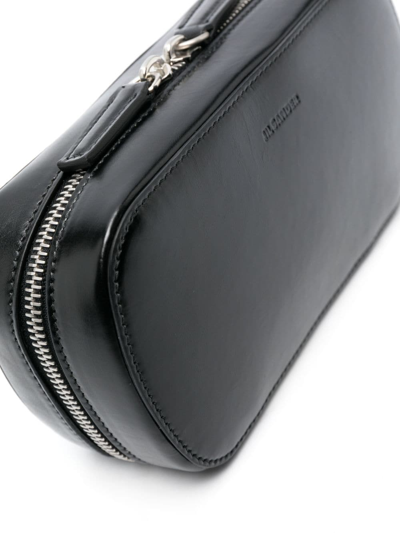 Shop Jil Sander Logo-debossed Leather Belt Bag In Black