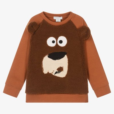 Shop Stella Mccartney Kids Boys Brown Organic Cotton Bear Sweatshirt