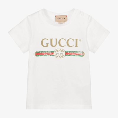 Shop Gucci White Cotton T-shirt