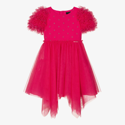 Shop Givenchy Girls Fuchsia Pink Tulle Dress