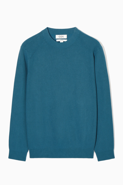 Shop Cos Ribbed-knit Jumper In Turquoise