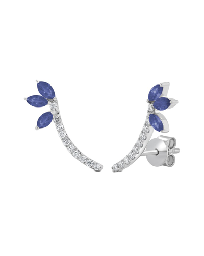 Shop Sabrina Designs 14k 0.89 Ct. Tw. Diamond & Sapphire Climber Earrings