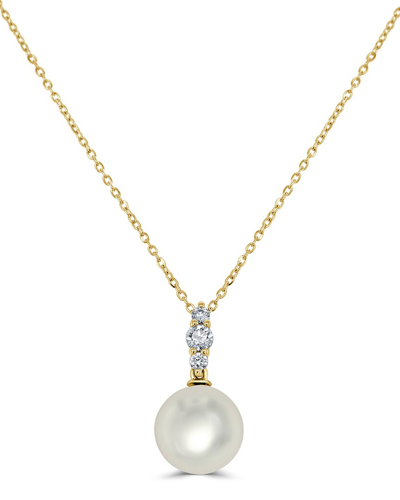 Shop Sabrina Designs 14k 0.16 Ct. Tw. Diamond Pearl Pendant Necklace
