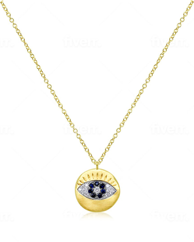 Shop Meira T 14k 0.02 Ct. Tw. Diamond Evil Eye Necklace