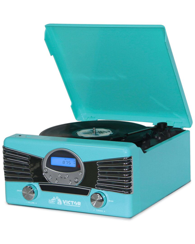 Shop Victor Audio Victor Turquoise Diner 7-in-1 Turntable Music Center In Blue