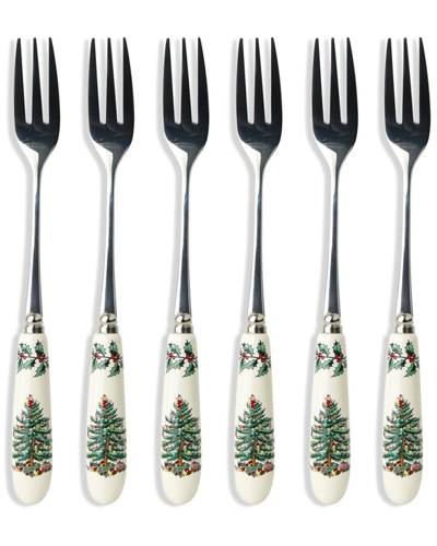 Shop Spode Christmas Tree Set Of 6 Pastry Forks